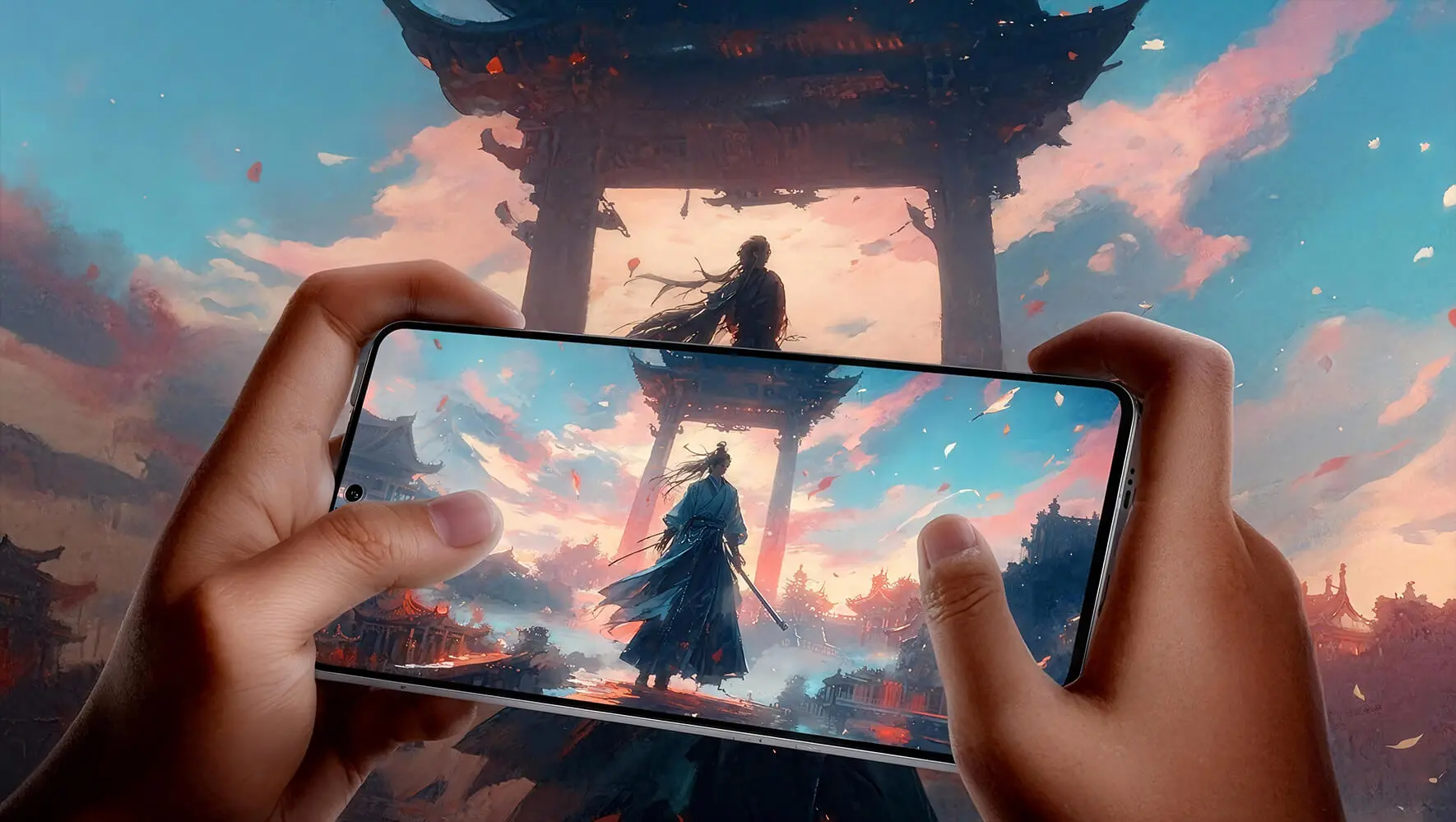 QUICKQ marketing visual of a multi-device usage scene